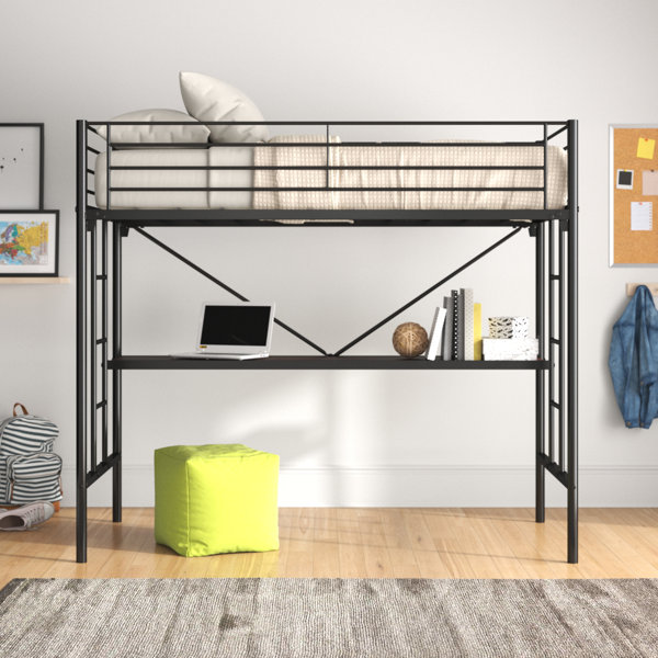 Viv + Rae Brunk Twin Platform Loft Bed with BuiltinDesk by Viv + Rae
